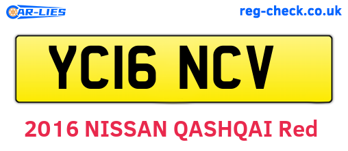 YC16NCV are the vehicle registration plates.