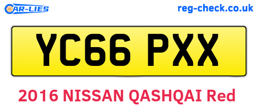 YC66PXX are the vehicle registration plates.
