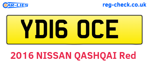 YD16OCE are the vehicle registration plates.