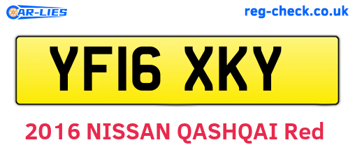 YF16XKY are the vehicle registration plates.