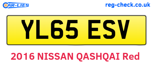 YL65ESV are the vehicle registration plates.