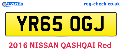 YR65OGJ are the vehicle registration plates.