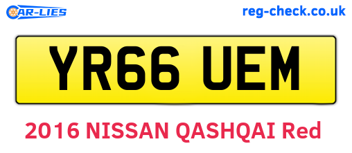 YR66UEM are the vehicle registration plates.