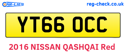 YT66OCC are the vehicle registration plates.