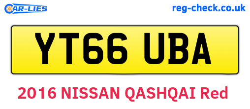 YT66UBA are the vehicle registration plates.