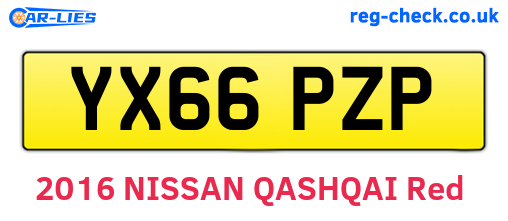 YX66PZP are the vehicle registration plates.