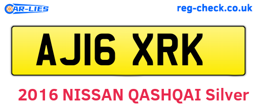 AJ16XRK are the vehicle registration plates.