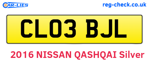 CL03BJL are the vehicle registration plates.