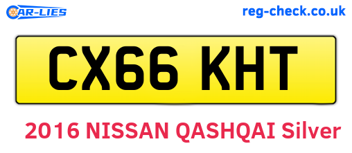 CX66KHT are the vehicle registration plates.