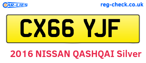 CX66YJF are the vehicle registration plates.