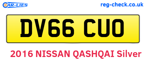 DV66CUO are the vehicle registration plates.