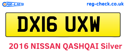 DX16UXW are the vehicle registration plates.