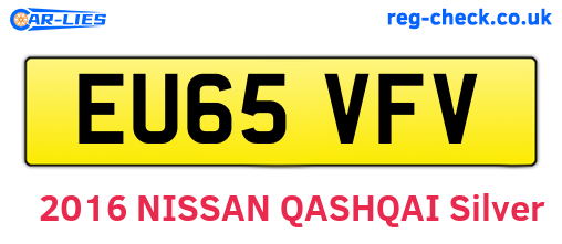 EU65VFV are the vehicle registration plates.
