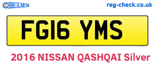 FG16YMS are the vehicle registration plates.