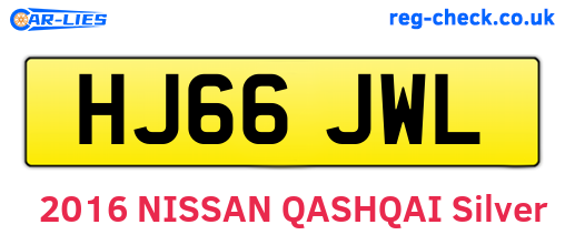 HJ66JWL are the vehicle registration plates.