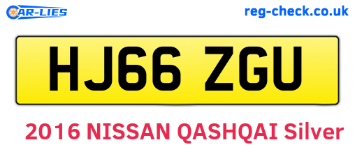 HJ66ZGU are the vehicle registration plates.