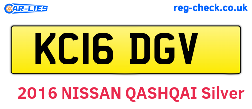 KC16DGV are the vehicle registration plates.