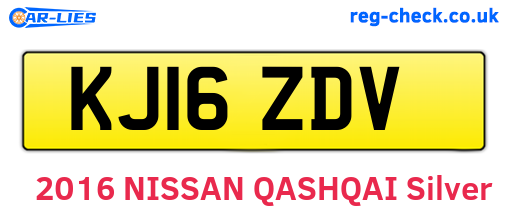 KJ16ZDV are the vehicle registration plates.