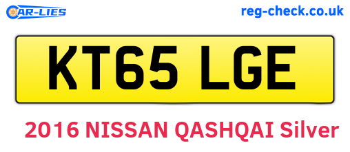 KT65LGE are the vehicle registration plates.