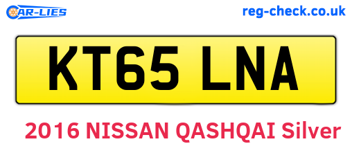 KT65LNA are the vehicle registration plates.