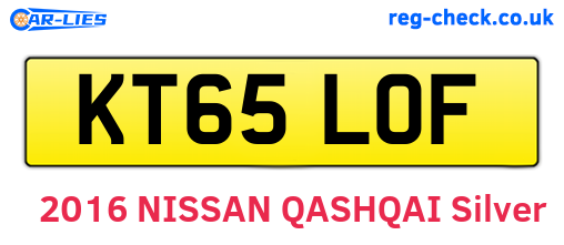 KT65LOF are the vehicle registration plates.