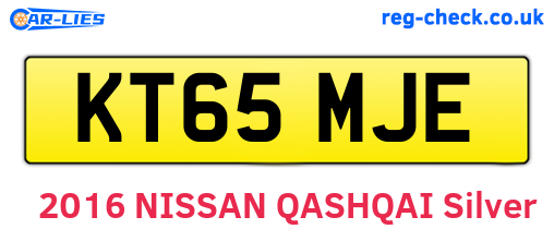 KT65MJE are the vehicle registration plates.