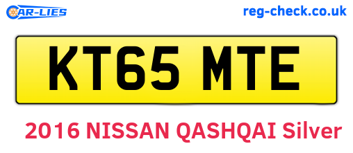 KT65MTE are the vehicle registration plates.