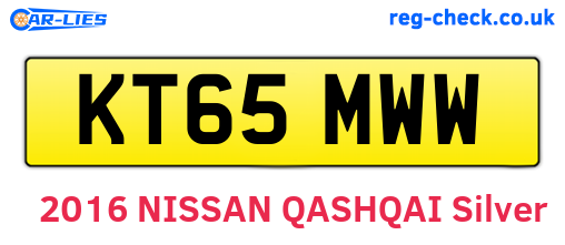 KT65MWW are the vehicle registration plates.