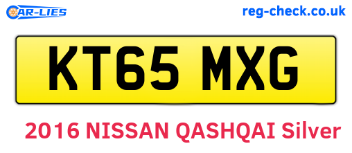 KT65MXG are the vehicle registration plates.