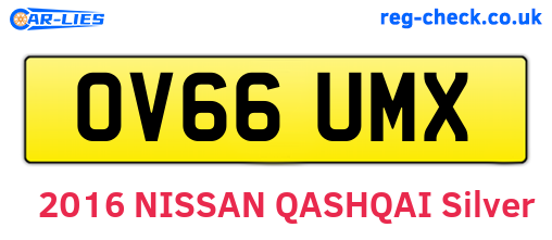 OV66UMX are the vehicle registration plates.