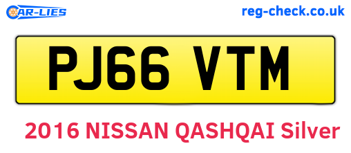 PJ66VTM are the vehicle registration plates.