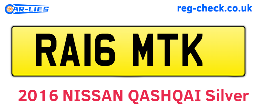 RA16MTK are the vehicle registration plates.