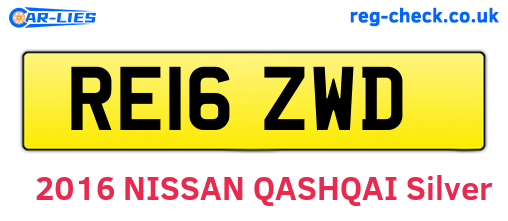 RE16ZWD are the vehicle registration plates.