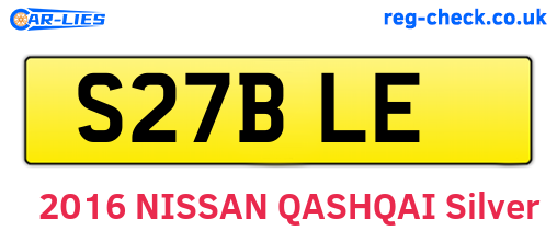 S27BLE are the vehicle registration plates.