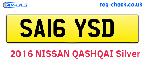 SA16YSD are the vehicle registration plates.