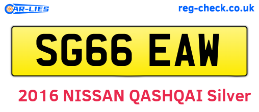 SG66EAW are the vehicle registration plates.