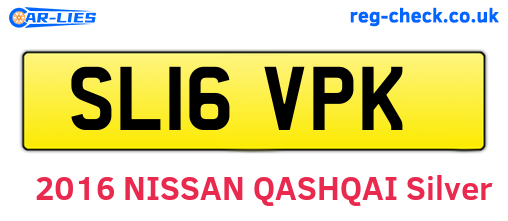 SL16VPK are the vehicle registration plates.