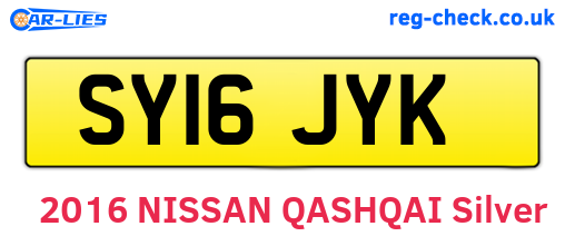 SY16JYK are the vehicle registration plates.