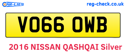 VO66OWB are the vehicle registration plates.