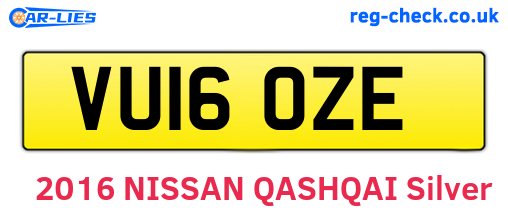 VU16OZE are the vehicle registration plates.