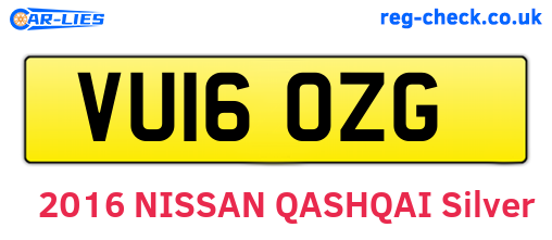 VU16OZG are the vehicle registration plates.