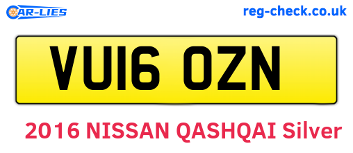 VU16OZN are the vehicle registration plates.