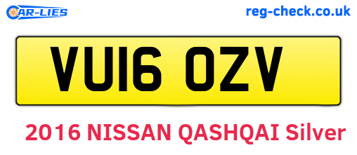 VU16OZV are the vehicle registration plates.