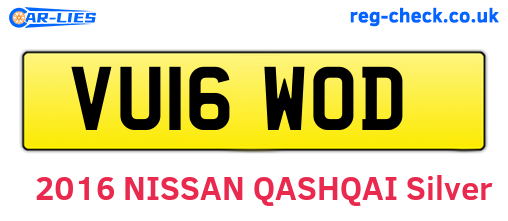 VU16WOD are the vehicle registration plates.