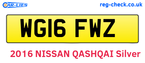 WG16FWZ are the vehicle registration plates.