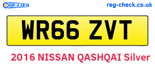 WR66ZVT are the vehicle registration plates.