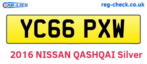 YC66PXW are the vehicle registration plates.