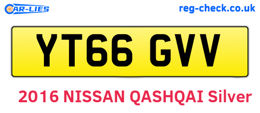 YT66GVV are the vehicle registration plates.
