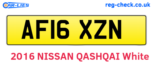 AF16XZN are the vehicle registration plates.
