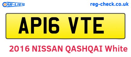 AP16VTE are the vehicle registration plates.